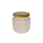 Hand Made Ceramic Sugar Pot With Lid Soft Pink Sunrise