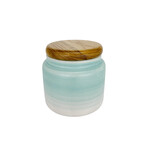 Hand Made Ceramic Sugar Pot With Lid Aqua