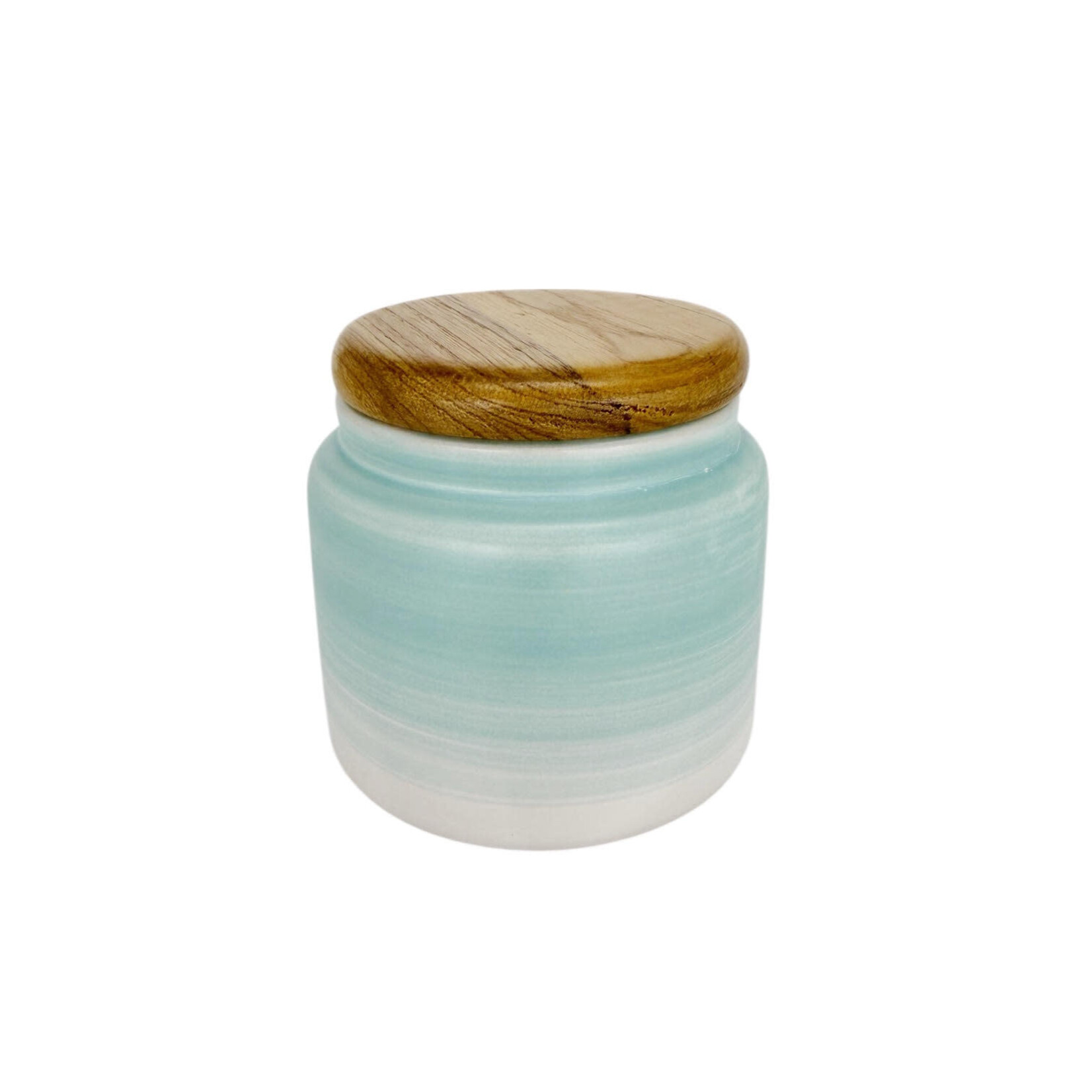 Hand Made Ceramic Sugar Pot With Lid Aqua