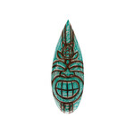 Hand Carved and Painted Tiki Turtle Surfboard Green
