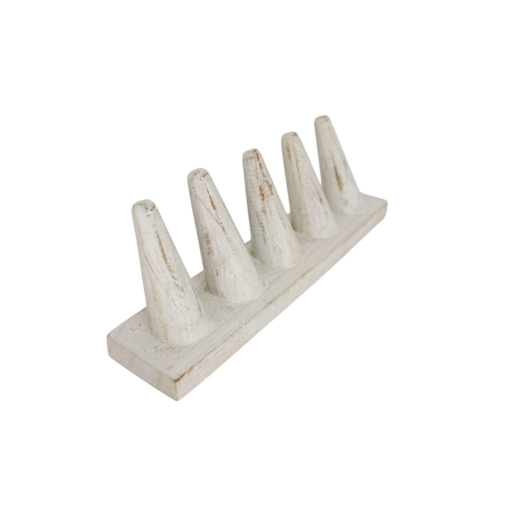 Ring Display Single Tier 5 White Wash