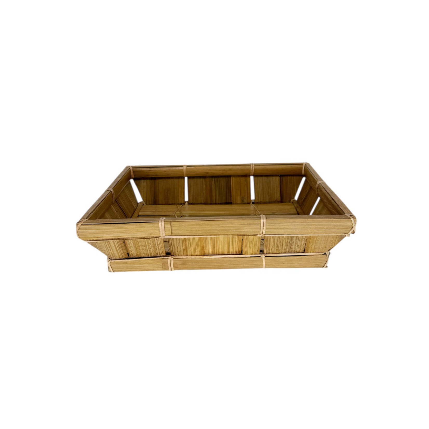 Hand Made Bamboo Rectangle Basket Medium