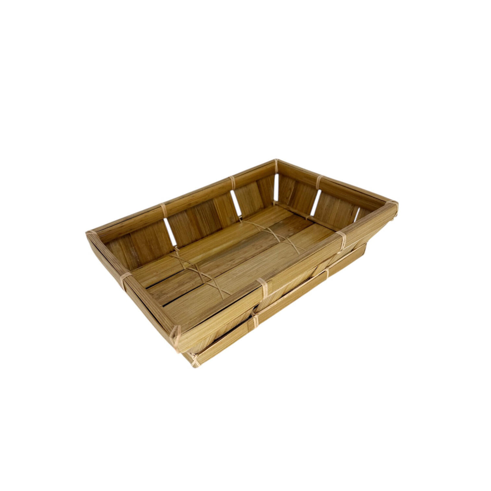 Hand Made Bamboo Rectangle Basket Medium