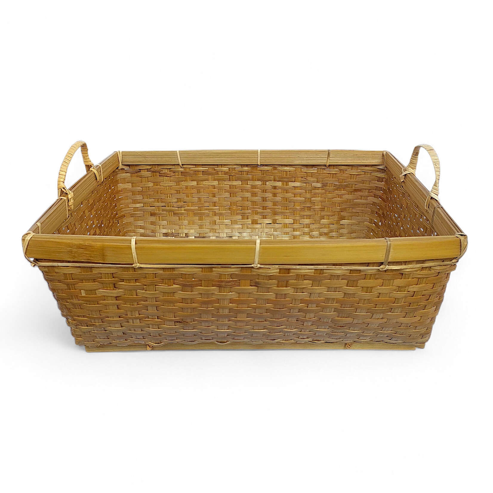 Hand Woven Bamboo Rectangle Basket Large