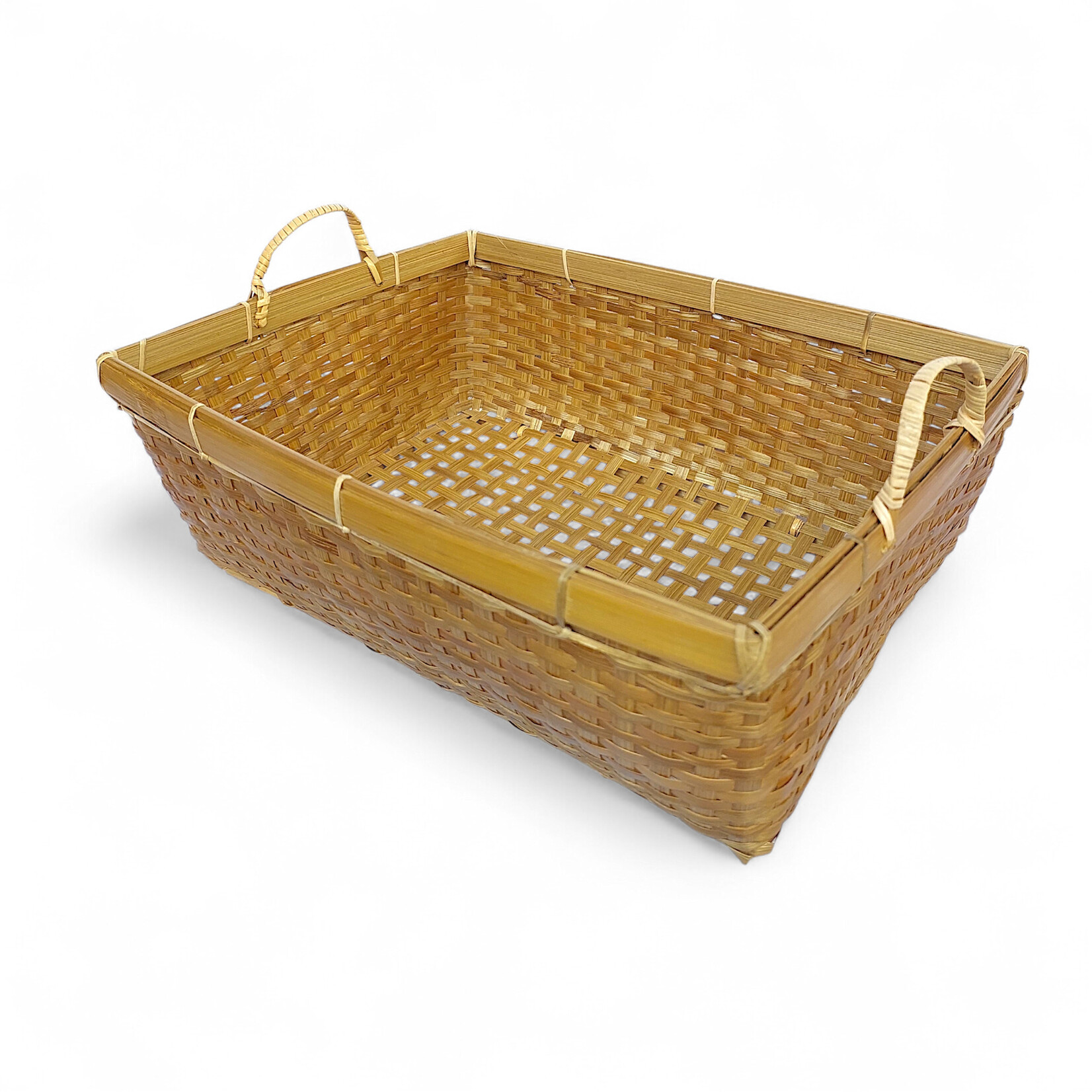 Hand Woven Bamboo Rectangle Basket Large