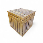 Hand Made Bamboo Square Crate With Lid Medium