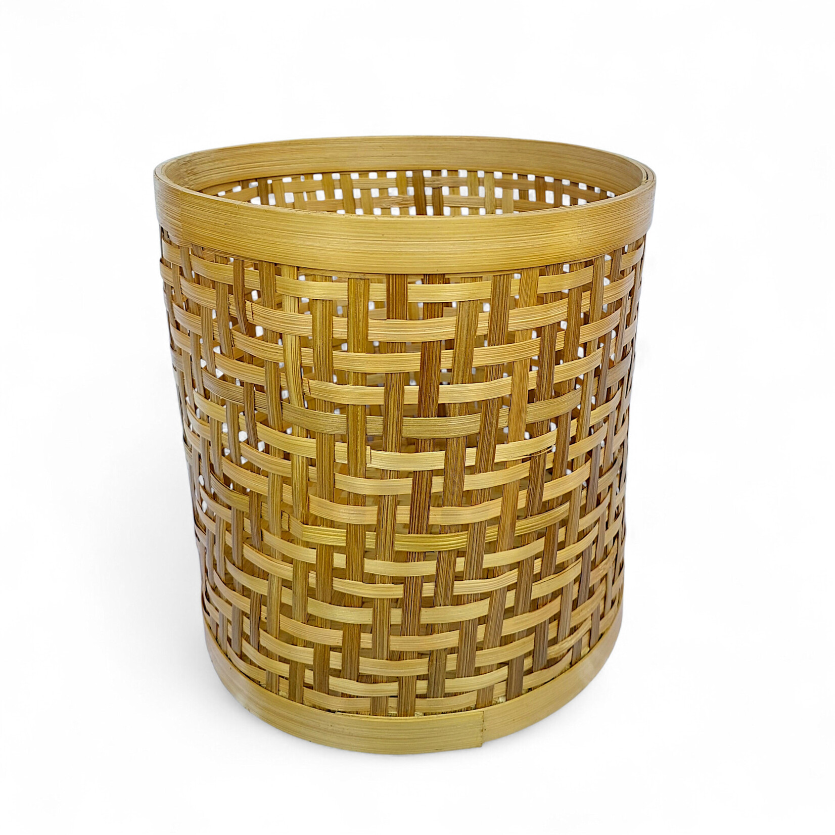 Hand Woven Bamboo Waste Basket