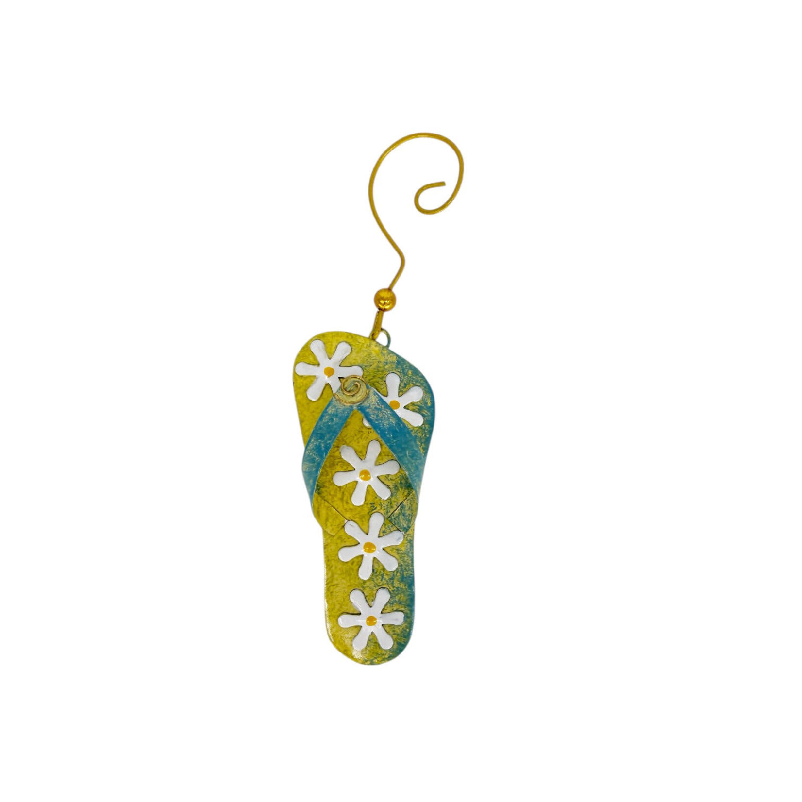 Hand Made Iron Slipper Ornament Yellow