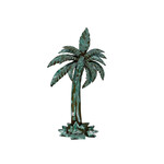 Iron Wall Art Palm Tree Green Small