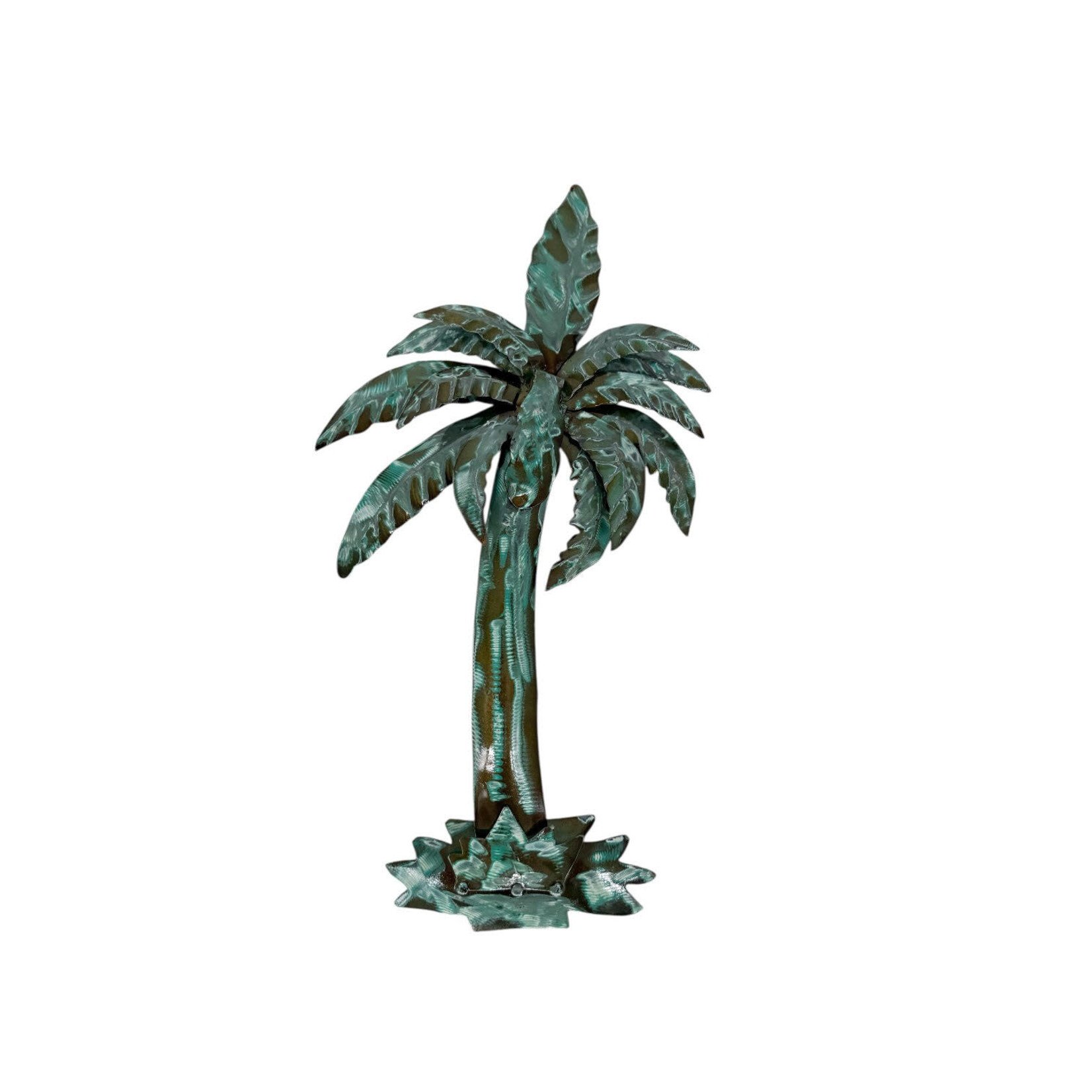 Iron Wall Art Palm Tree Green Small