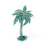 Iron Wall Art Palm Tree Green Large
