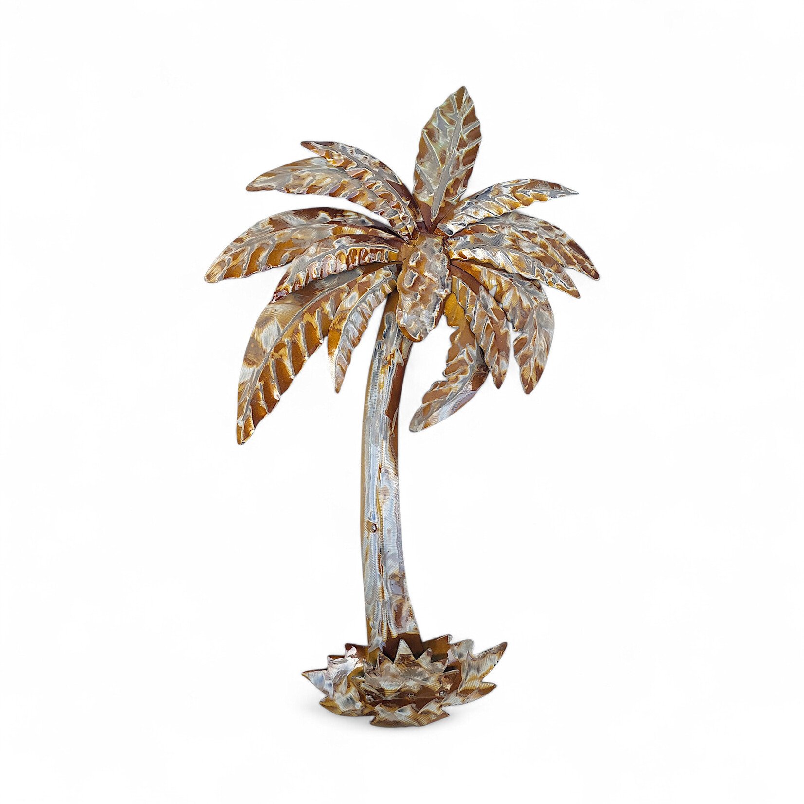 Iron Wall Art Palm Tree Brown Large
