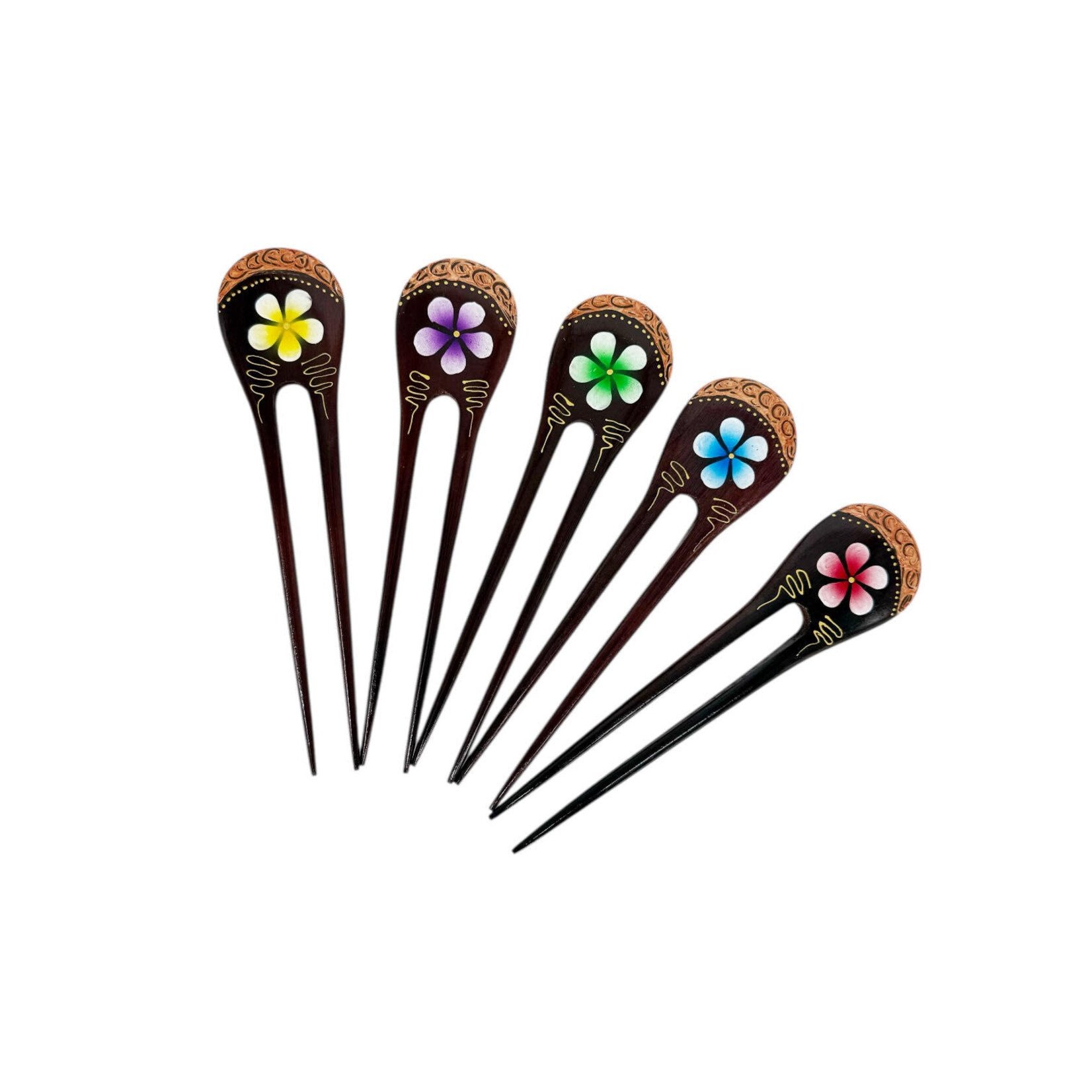 5 Pack Bunga Double Hair Stick Decorative Flower