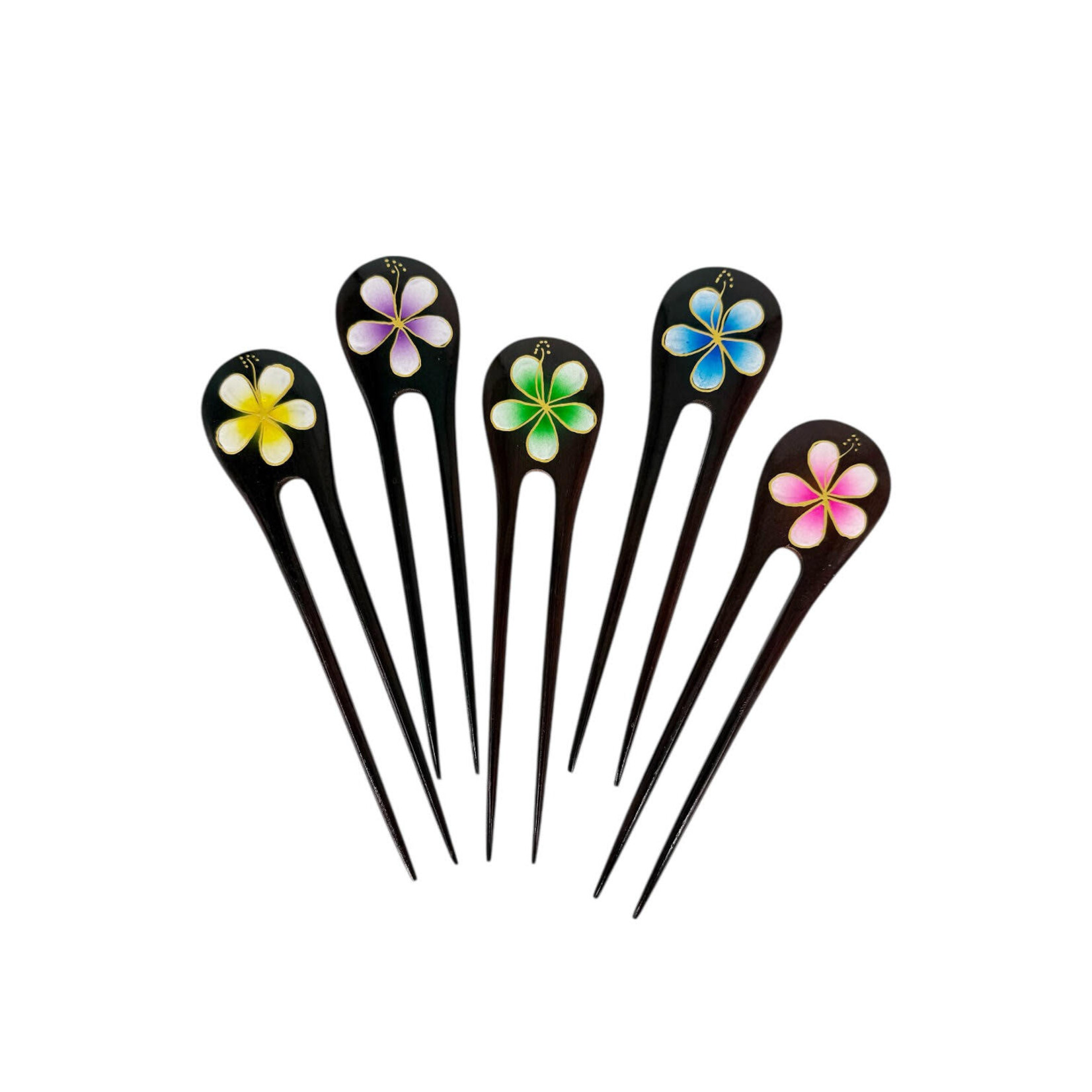 5 Pack Bunga Double Hair Stick Plumeria Assorted Colors