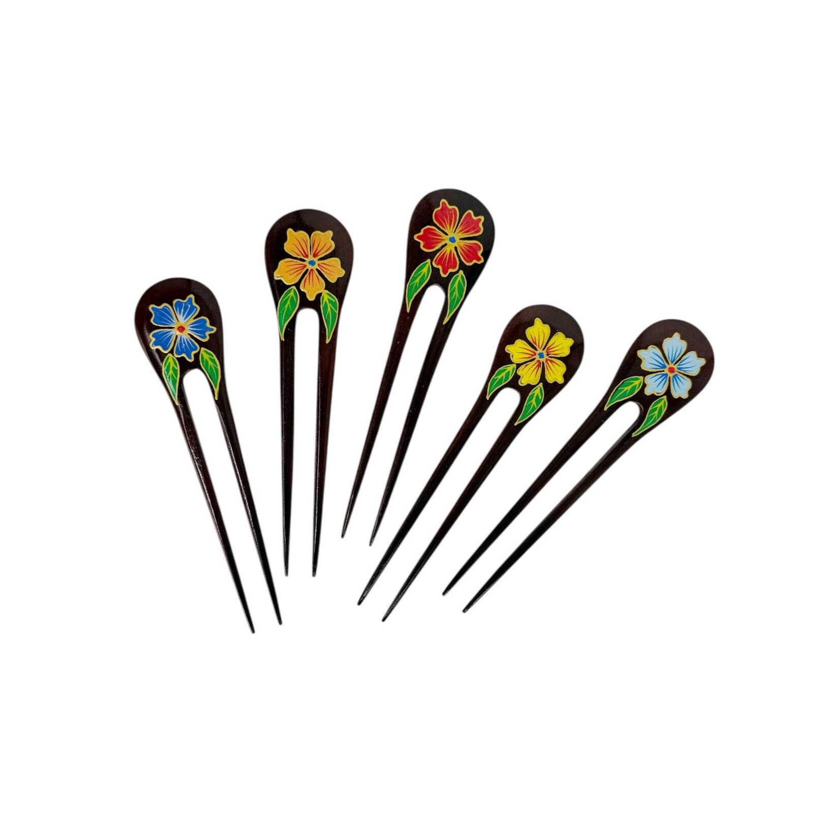 5 Pack Bunga Double Hair Stick Hibiscus