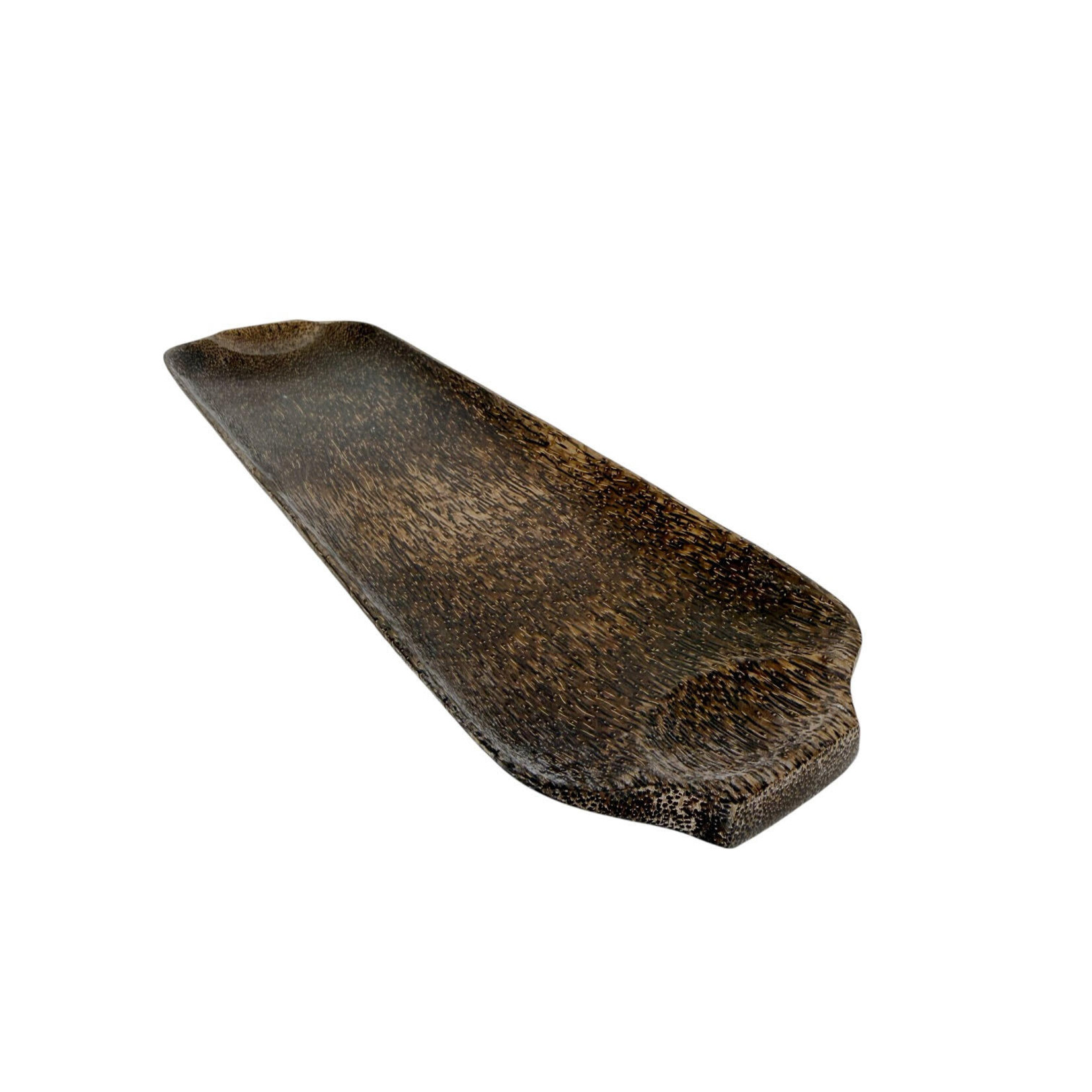 Hand Carved Palm Wood Dish Rectangle Sushi Tray Small 35cm x 10cm