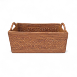 Hand Woven  Ata Basket #113 Rectangular Box with Handles