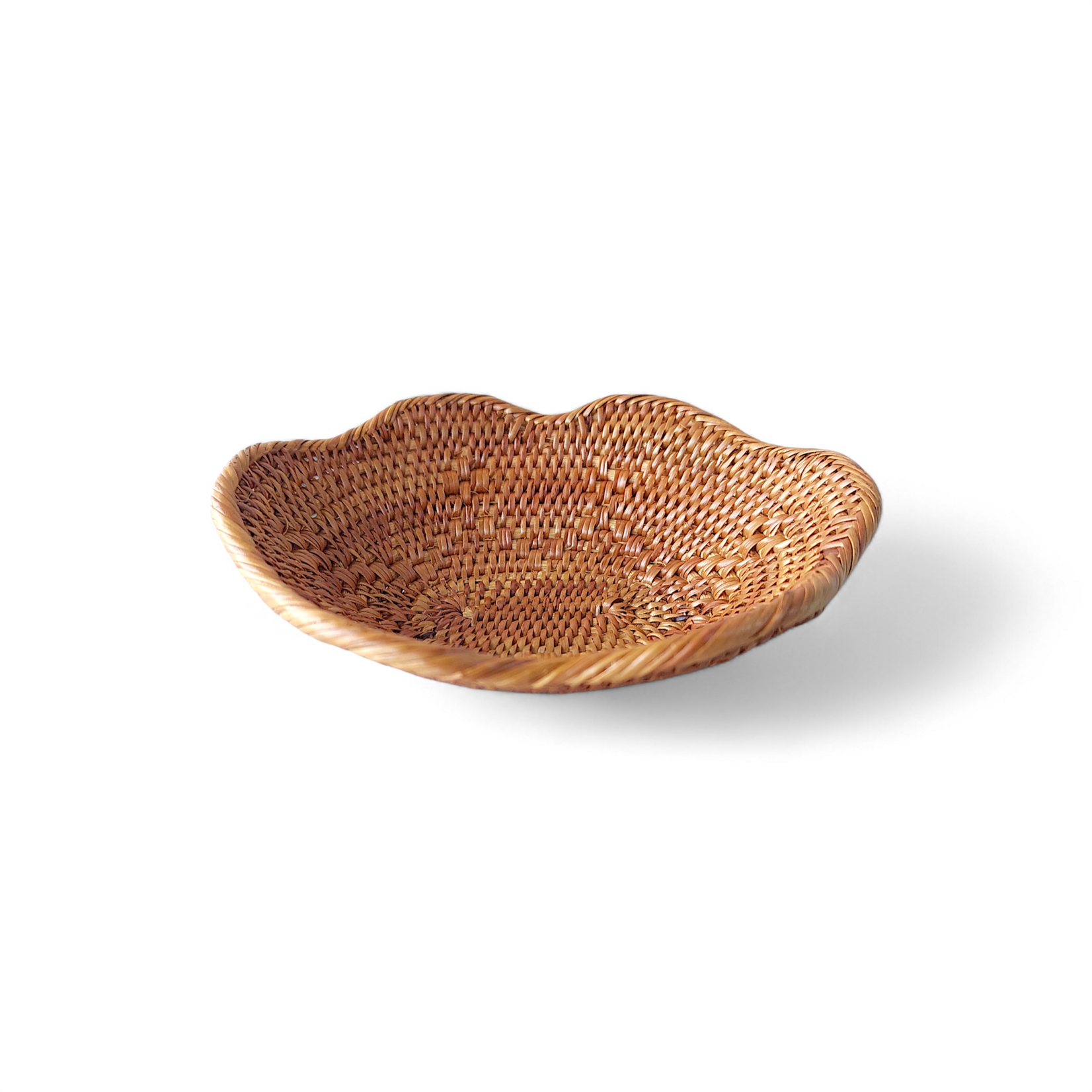 Hand Woven Ata Oval Scallop Edge Basket #115 Bowl Large