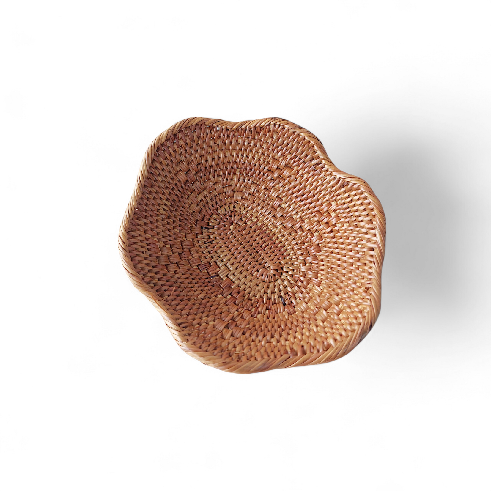 Hand Woven Ata Oval Scallop Edge Basket #115 Bowl Large