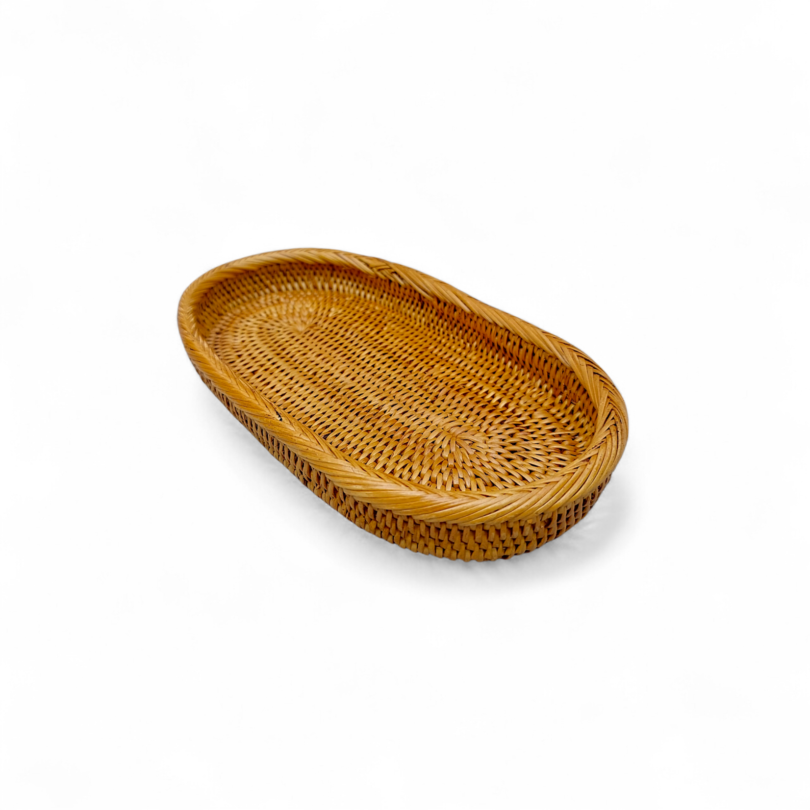 Hand Woven Ata Basket Oval Dish #116 Bowl Medium