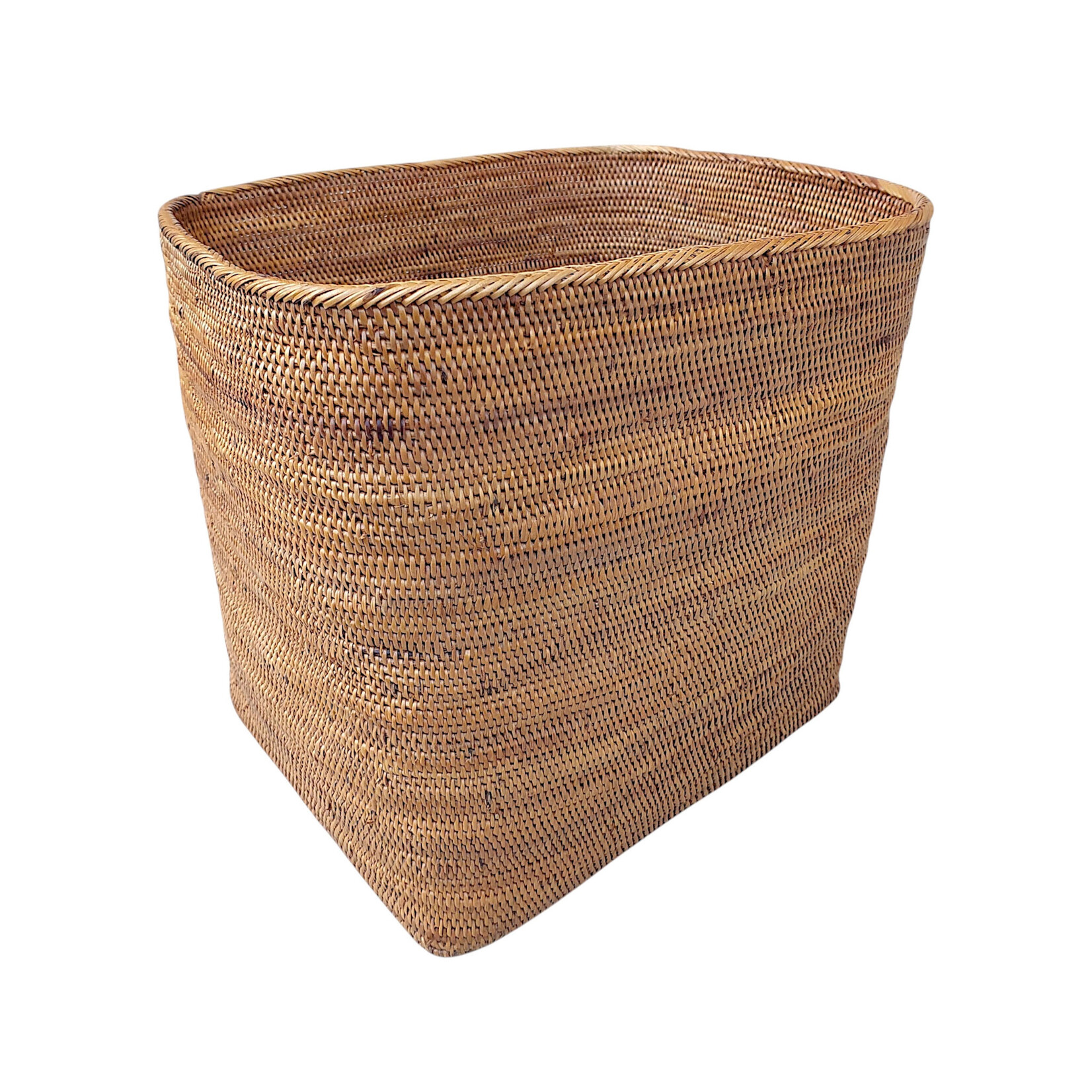 Hand Woven Ata Basket Oval Dish #118 Rounded Square Basket