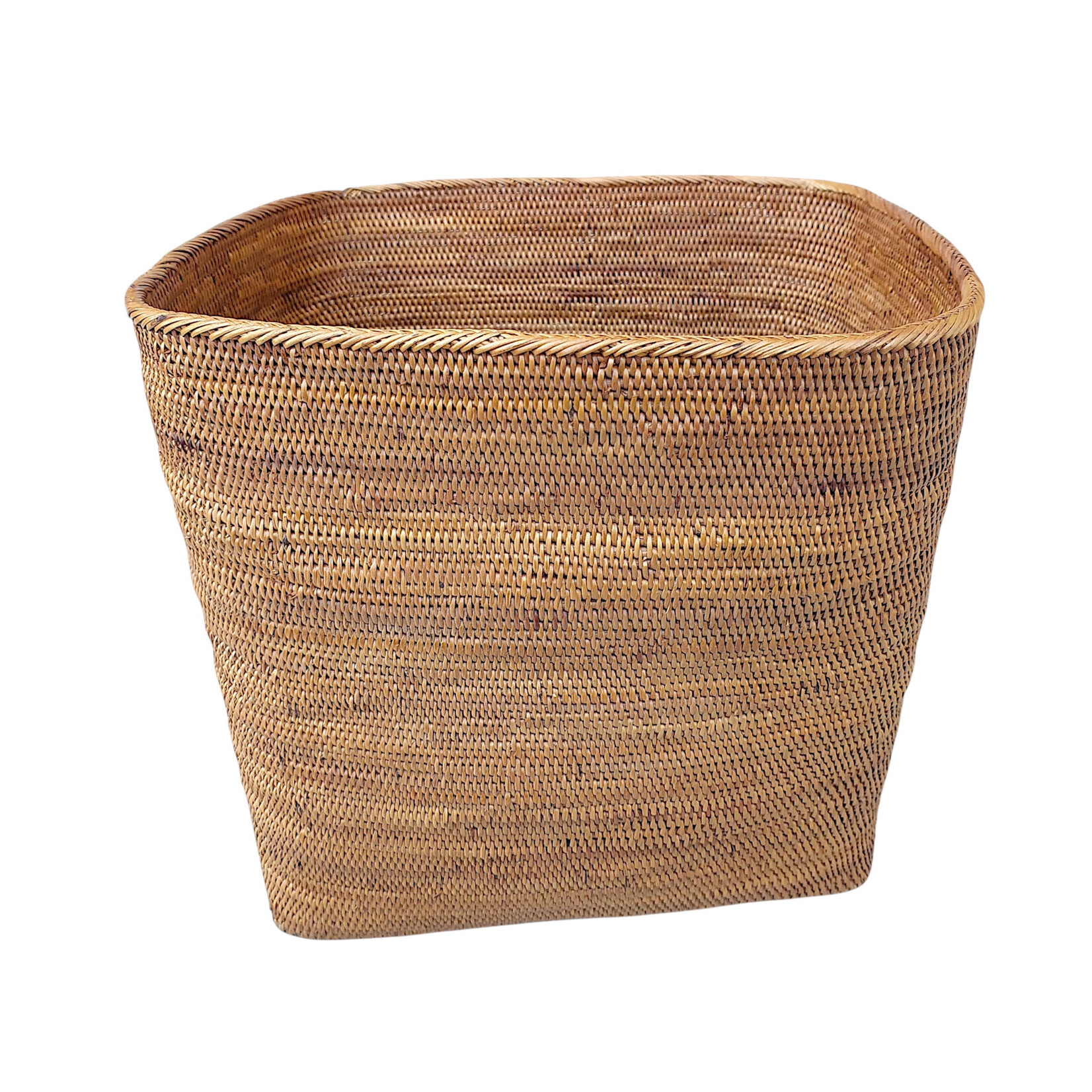 Hand Woven Ata Basket Oval Dish #118 Rounded Square Basket