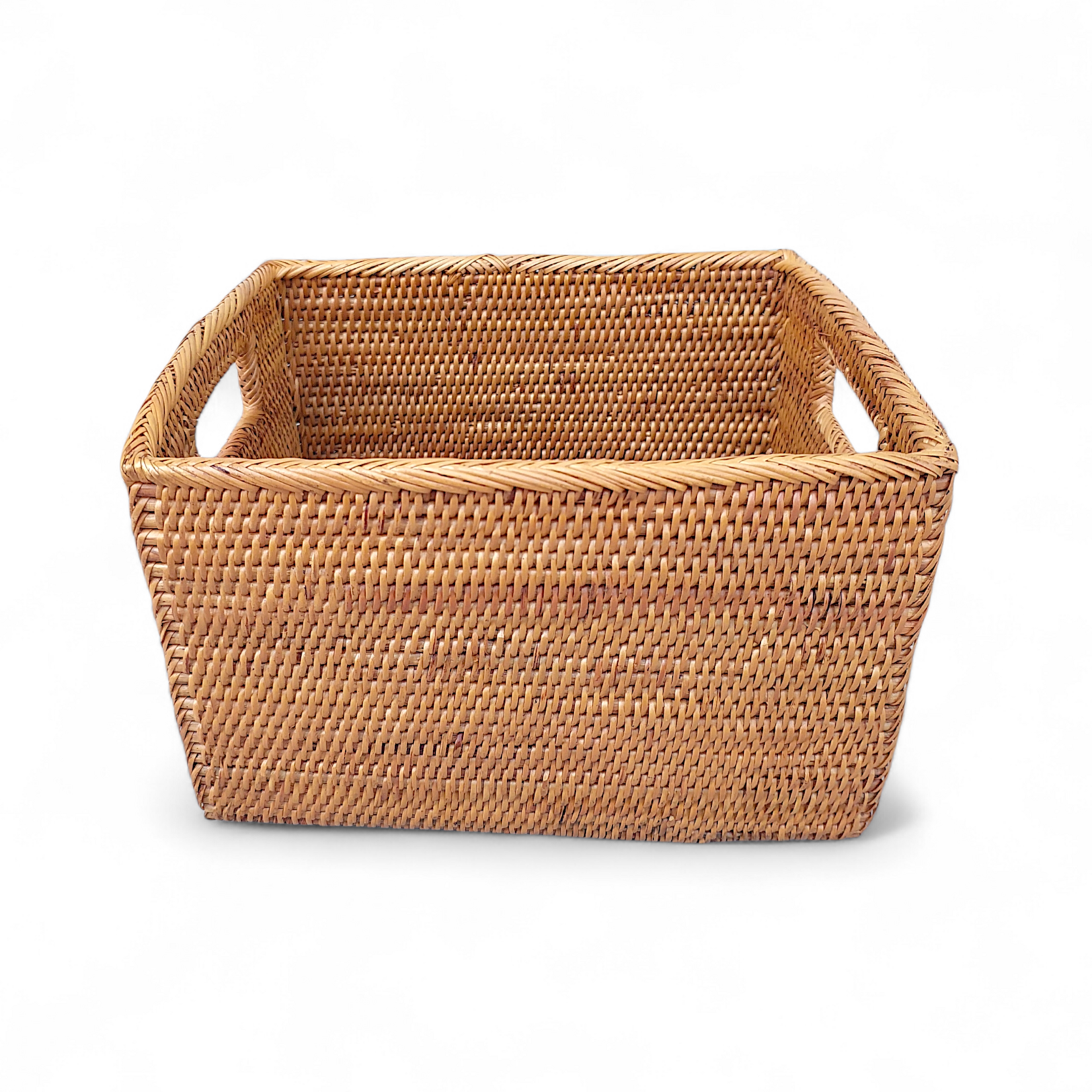 Hand Woven Ata Basket #127 Rectangle Basket with Handles