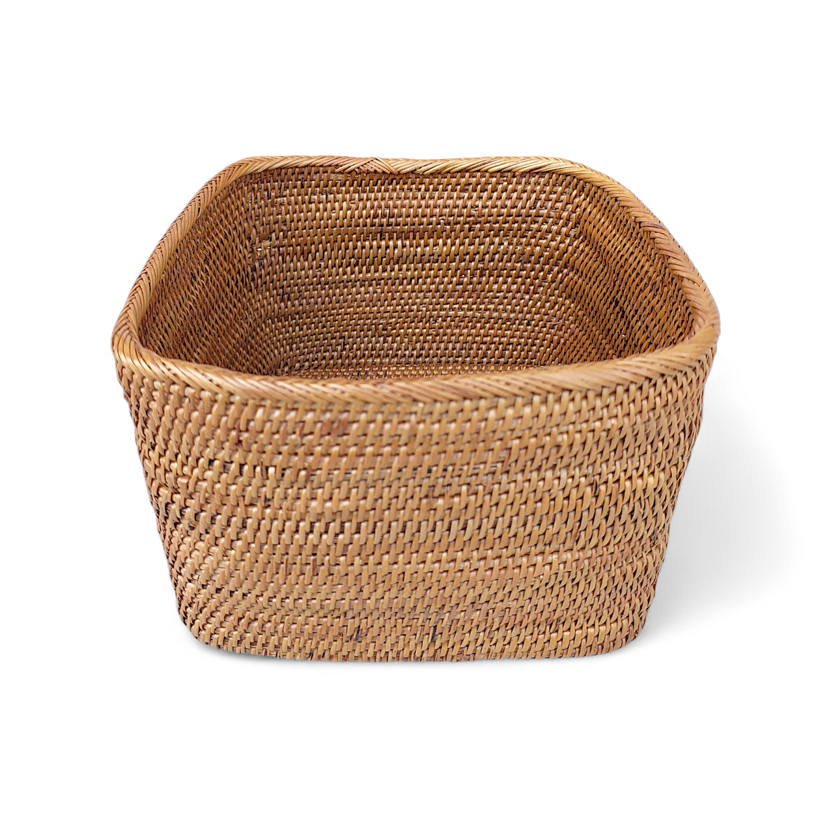 Hand Woven Ata Basket #131 Rounded Square Basket Box