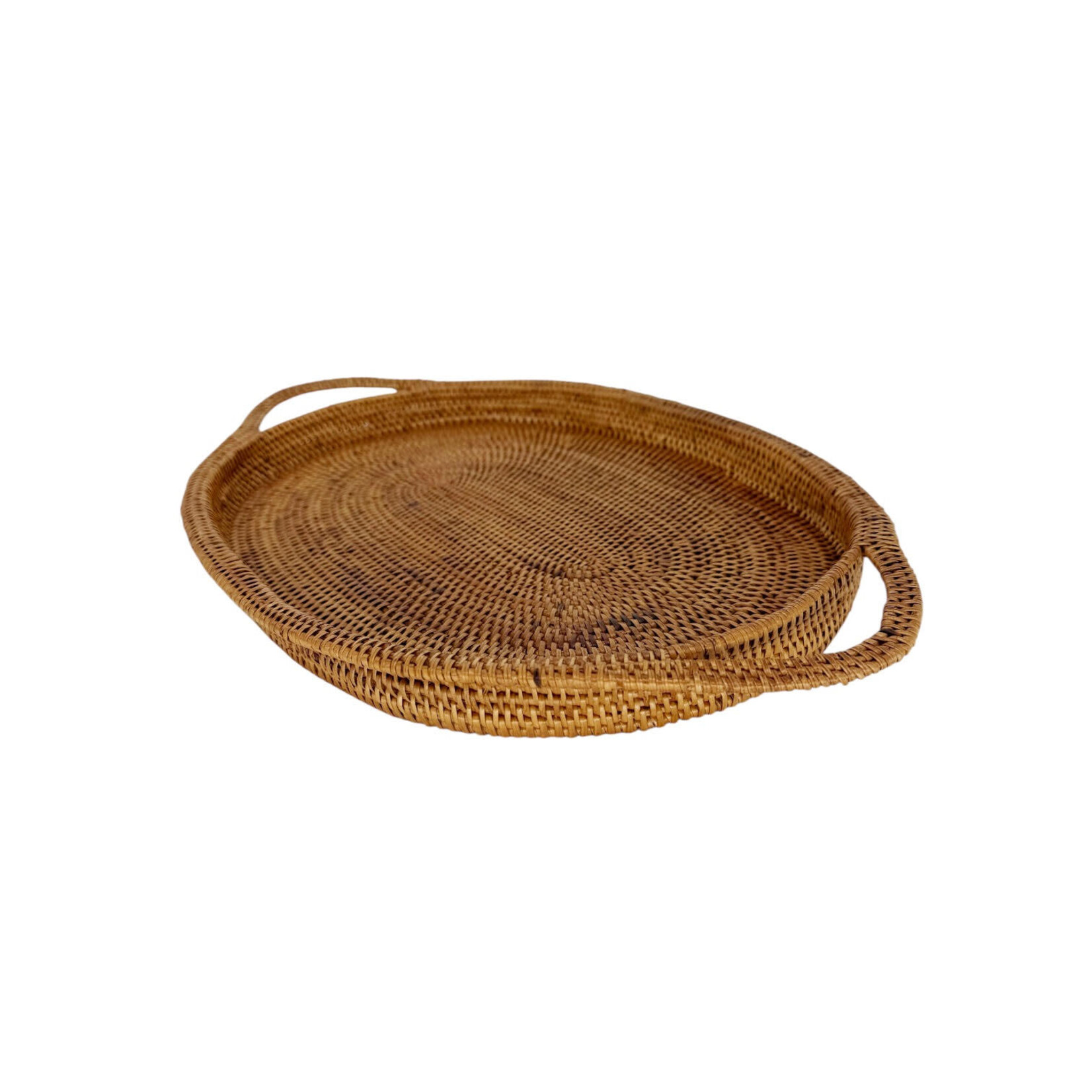 Hand Woven Ata Basket #137 Small Oval Tray with Handles