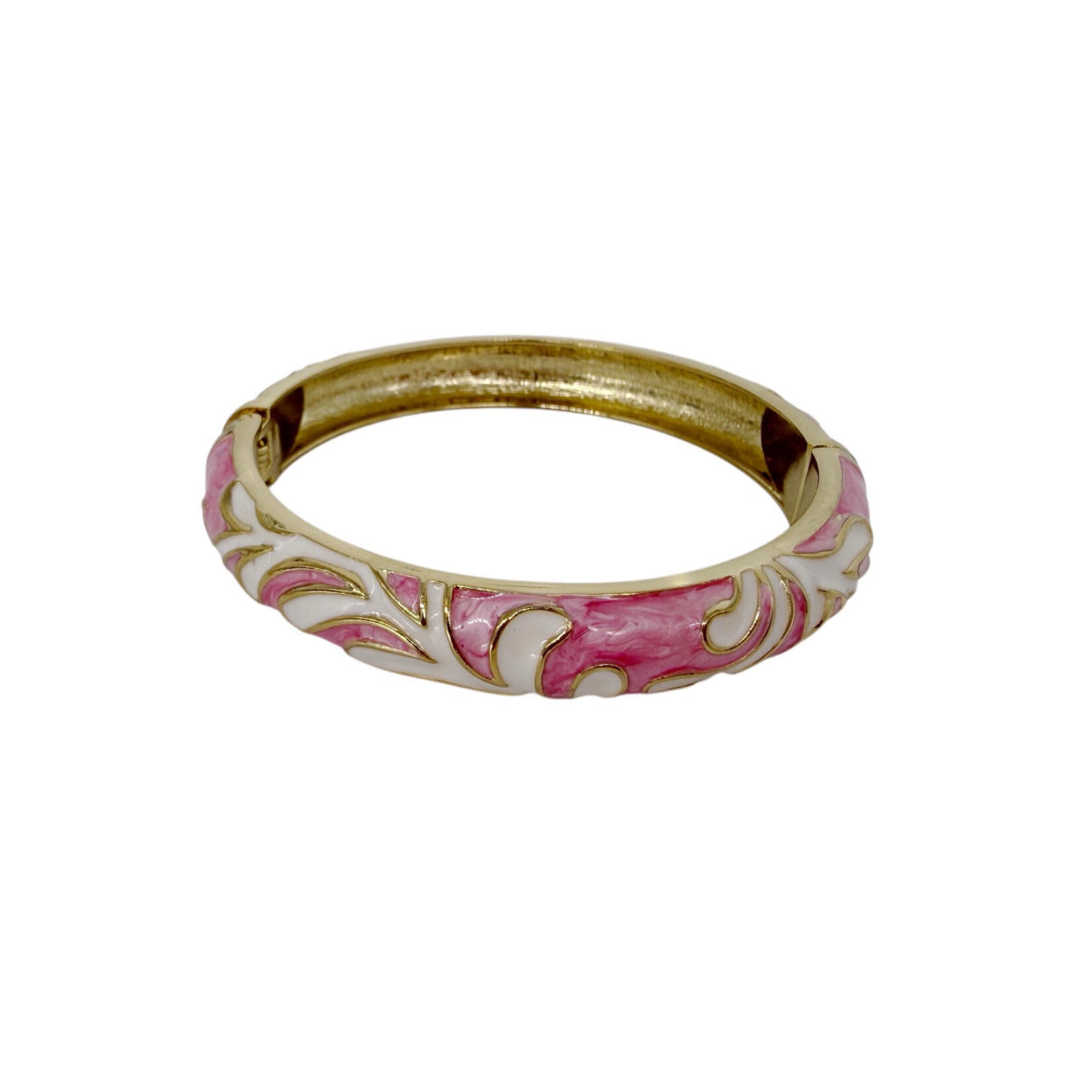 Enamel Clasp Coral Bracelet Pink