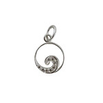 P233 Sterling Silver CZ Wave Pendant