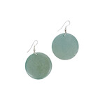 Capiz Shell Round Earrings Small 34mm #7 Seafoam