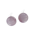 Capiz Shell Round Earrings Large 51mm #6 Lavender