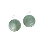 Capiz Shell Round Earrings Large 51mm #7 Seafoam