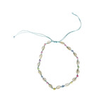 Adjustable Cowry Shell Necklace with Flower Beads