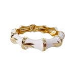 Enamel Clasp Bamboo Bracelet White