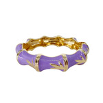 Enamel Clasp Bamboo Bracelet Purple