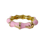 Enamel Clasp Bamboo Bracelet Pink