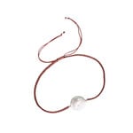 Adjustable String Bracelet with White Coin Pearl Terracotta