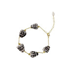 15k Gold Plated Copper Hebrew 5 Shell Station Bracelet
