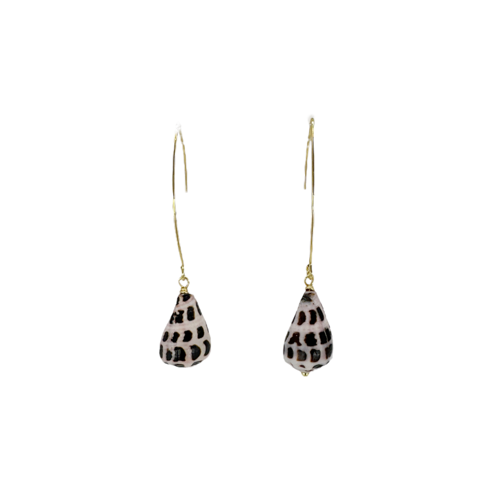 15k Gold Plated Copper V-Wire Hebrew Shell Earrings