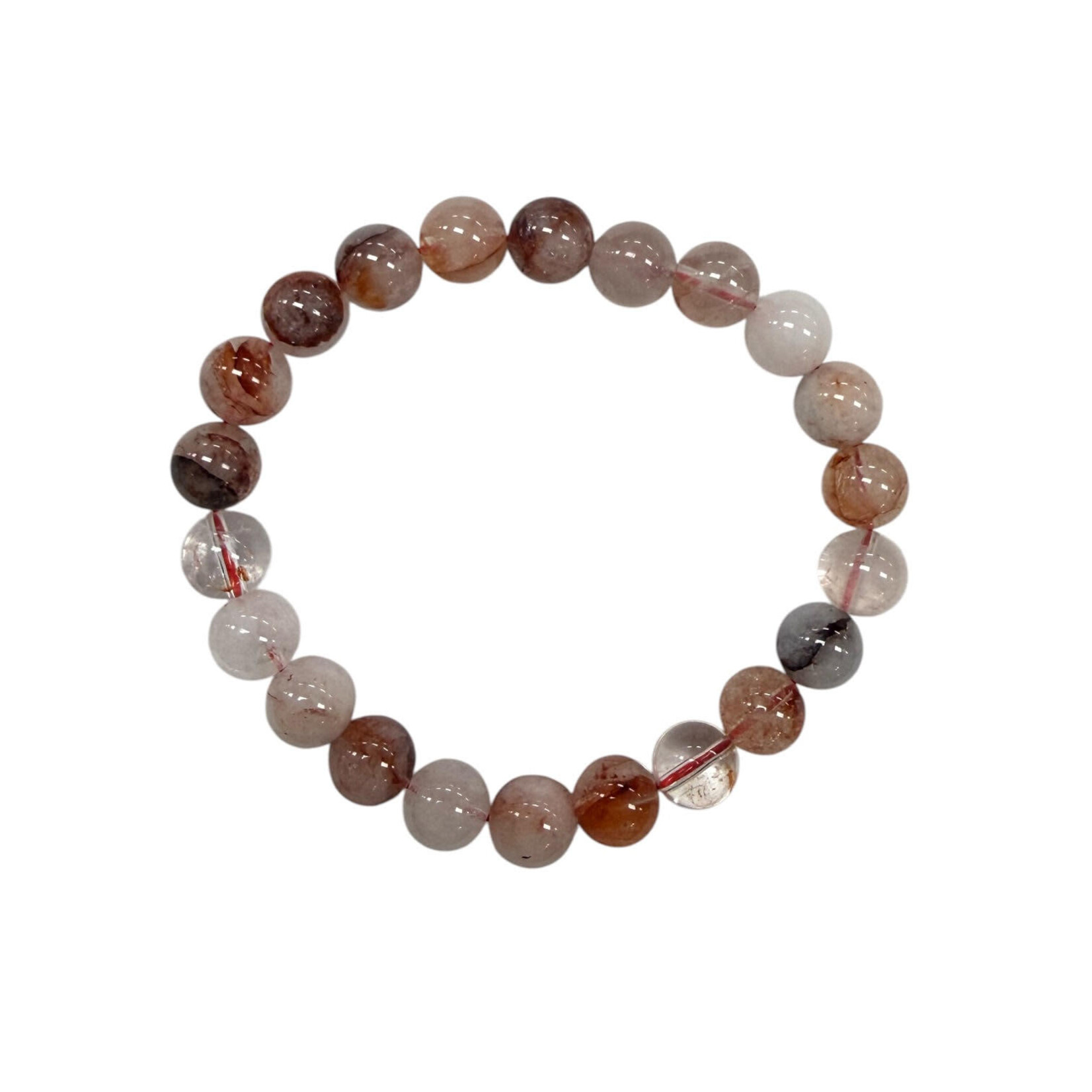 Red Flower Quartz Gemstone Bracelet 8mm