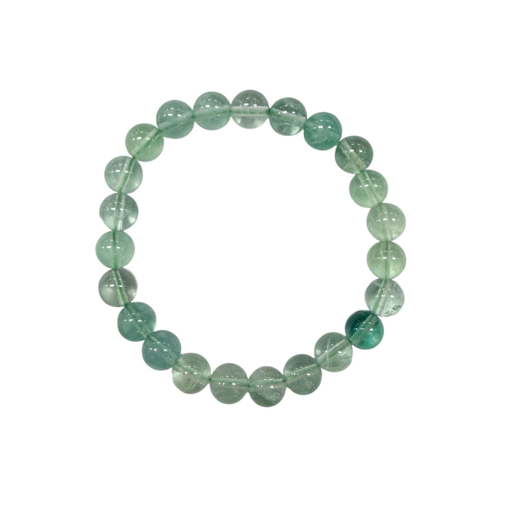 Green Fluorite Gemstone Stretch Bracelet 8mm