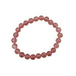 Deep Strawberry Quartz Gemstone Stretch Bracelet 7-8mm