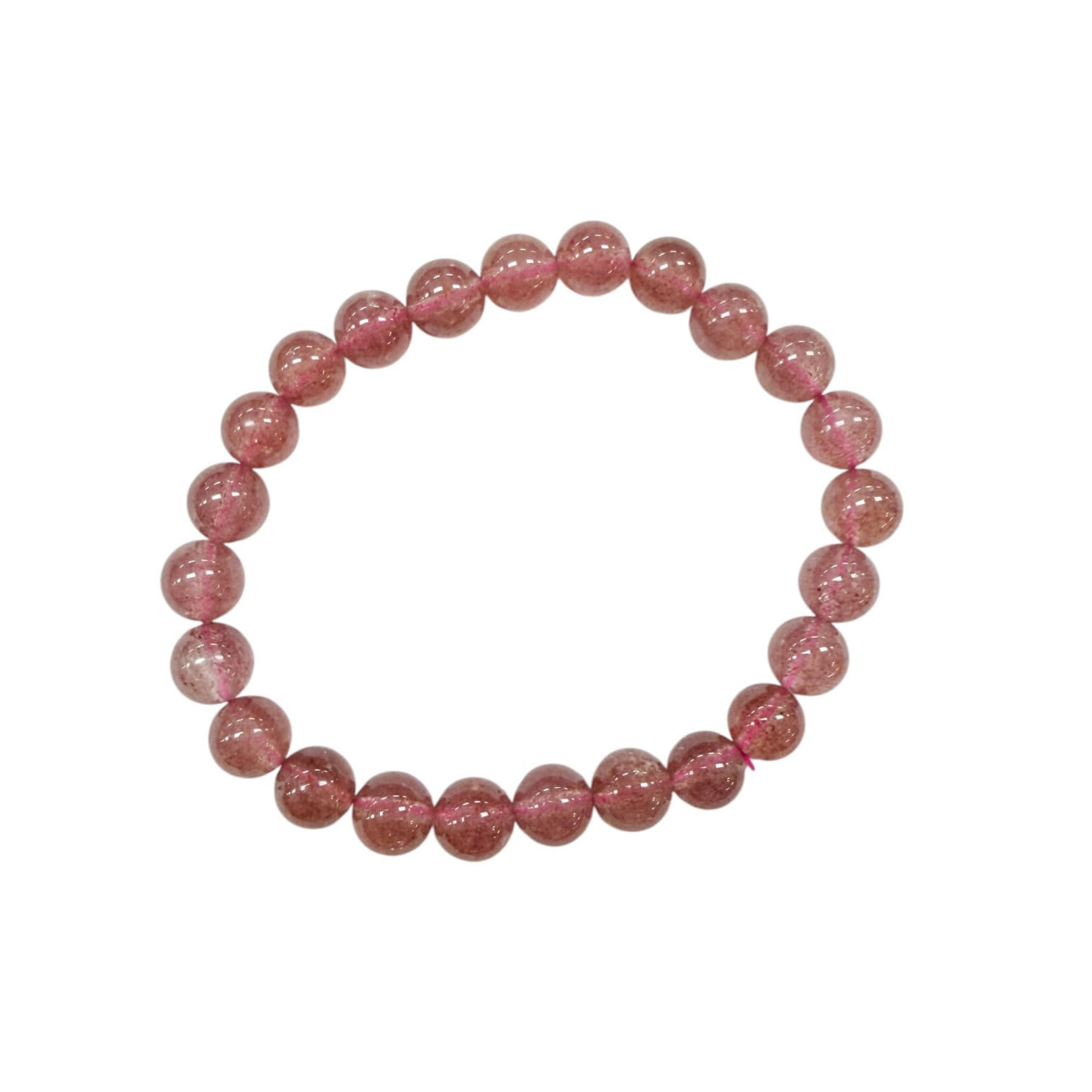 Deep Strawberry Quartz Gemstone Stretch Bracelet 7-8mm
