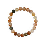 Dark Red Quartz Gemstone Stretch Bracelet 8mm