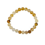 Yellow Flower Quartz Gemstone Stretch Bracelet 8mm