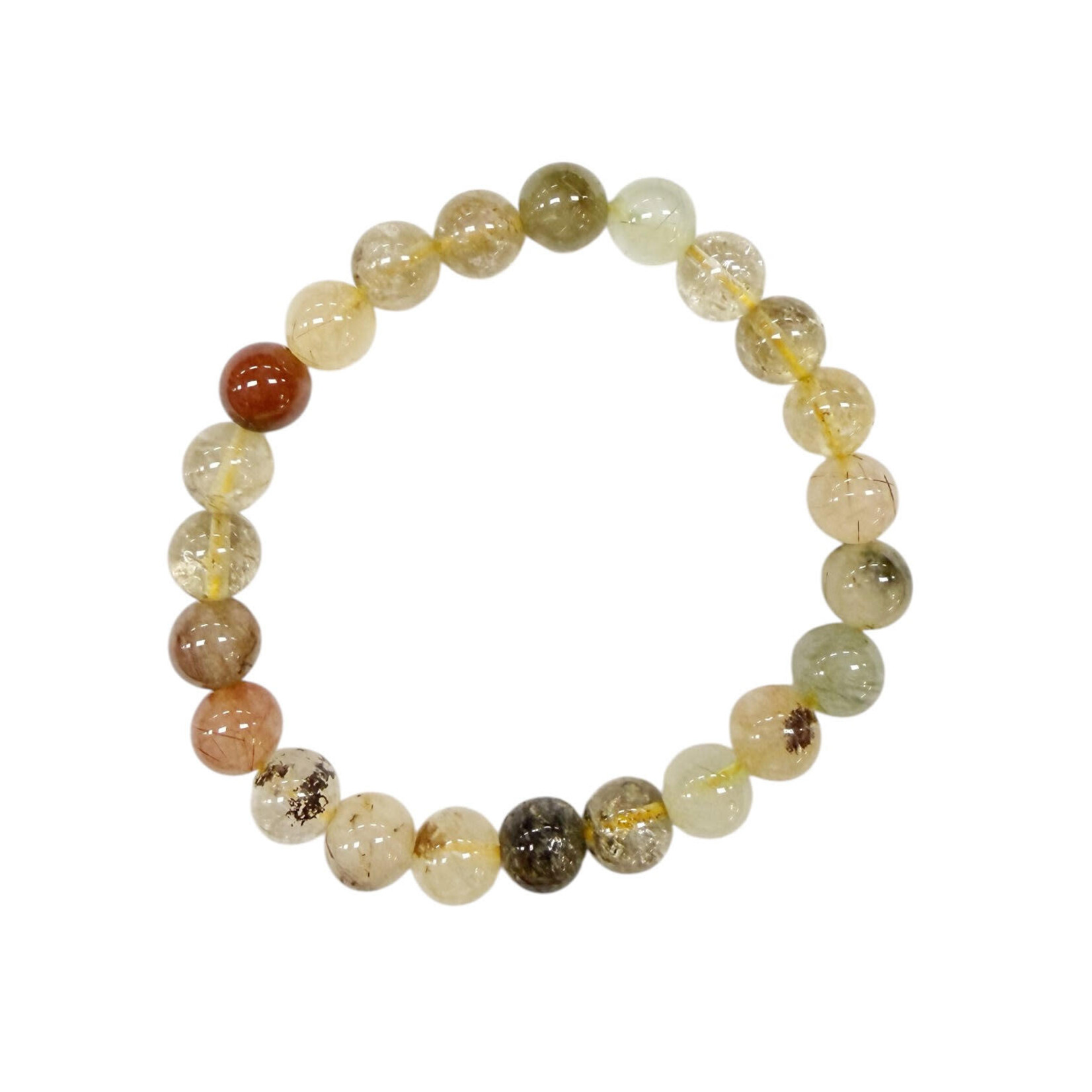 Mixed Quartz Gemstone Stretch Bracelet 8mm
