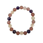 Mixed Rutilated Quartz Gemstone Stretch Braclet 8mm