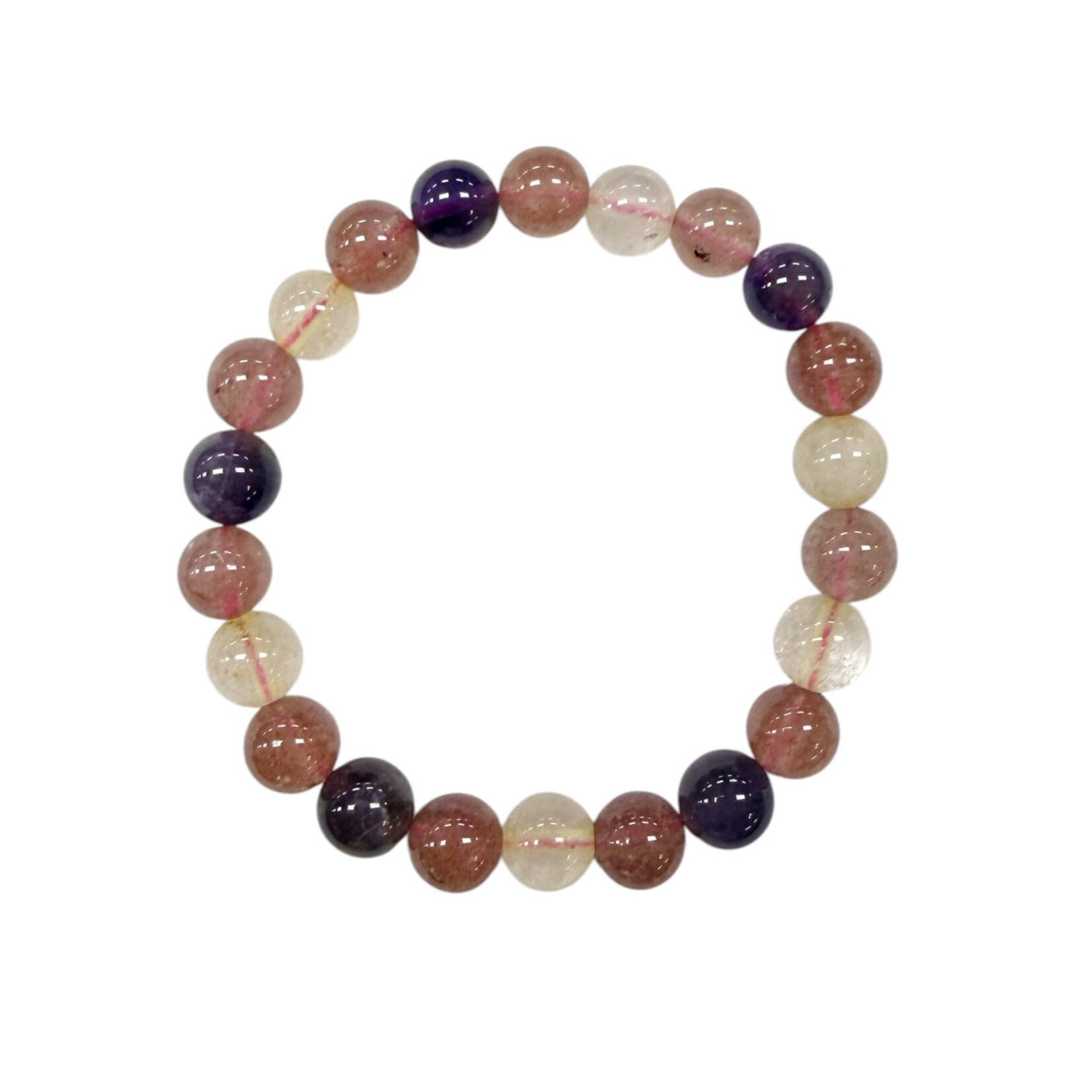 Mixed Rutilated Quartz Gemstone Stretch Braclet 8mm